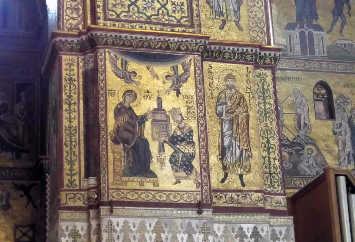 Catedral de Monreale - Guillermo II entrega la Catedral a la Virgen María