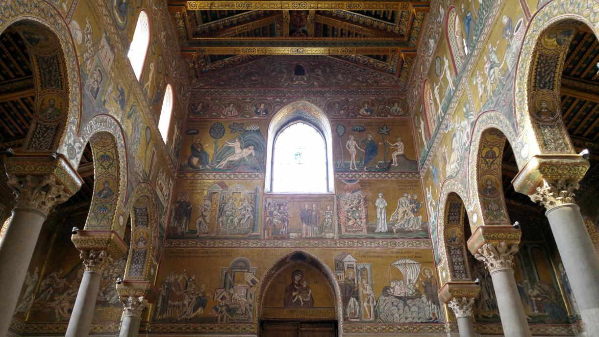 Catedral de Monreale - Mosaicos en la contra-fachada