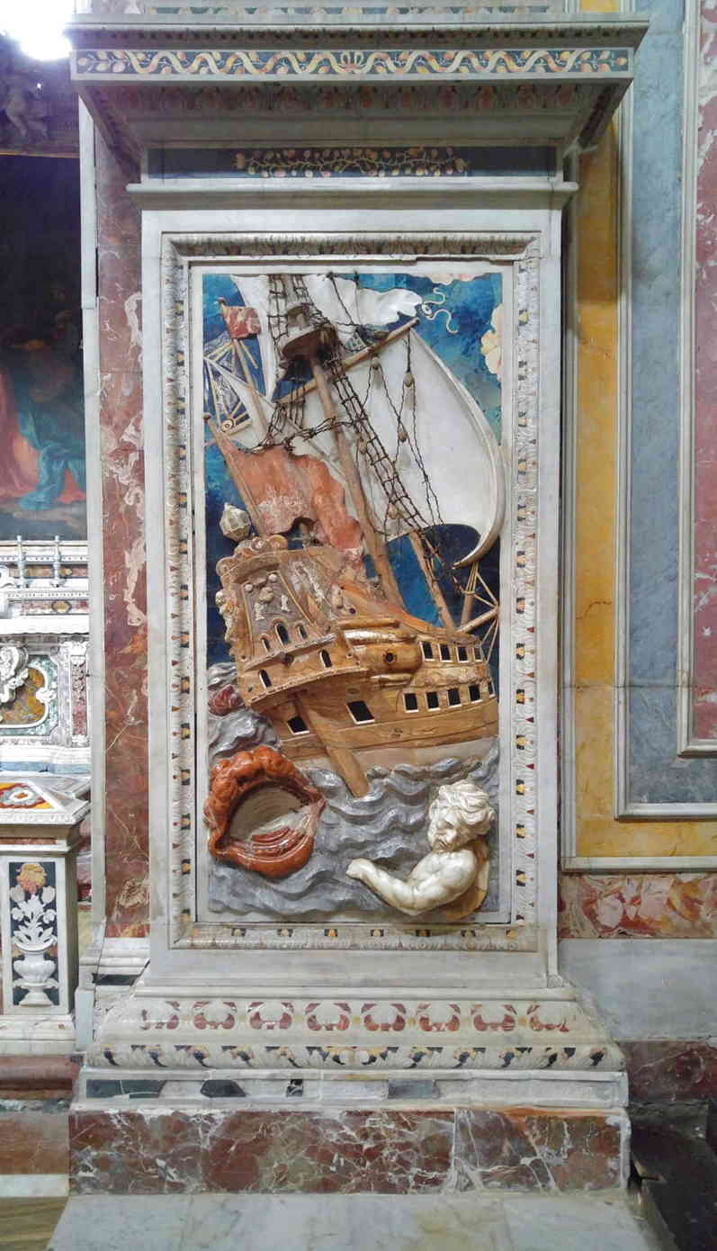 Santa Caterina d'Alessandria - relieve inspirado en Historia de Jonas