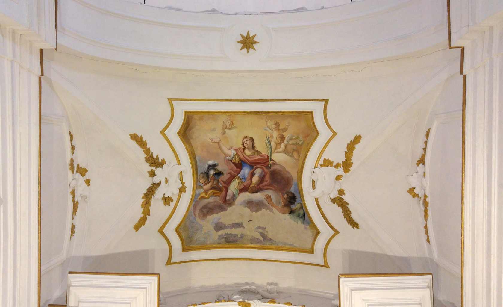 Oratorio de San Mercurio - fresco de San Mercurio en la gloria del Cielo