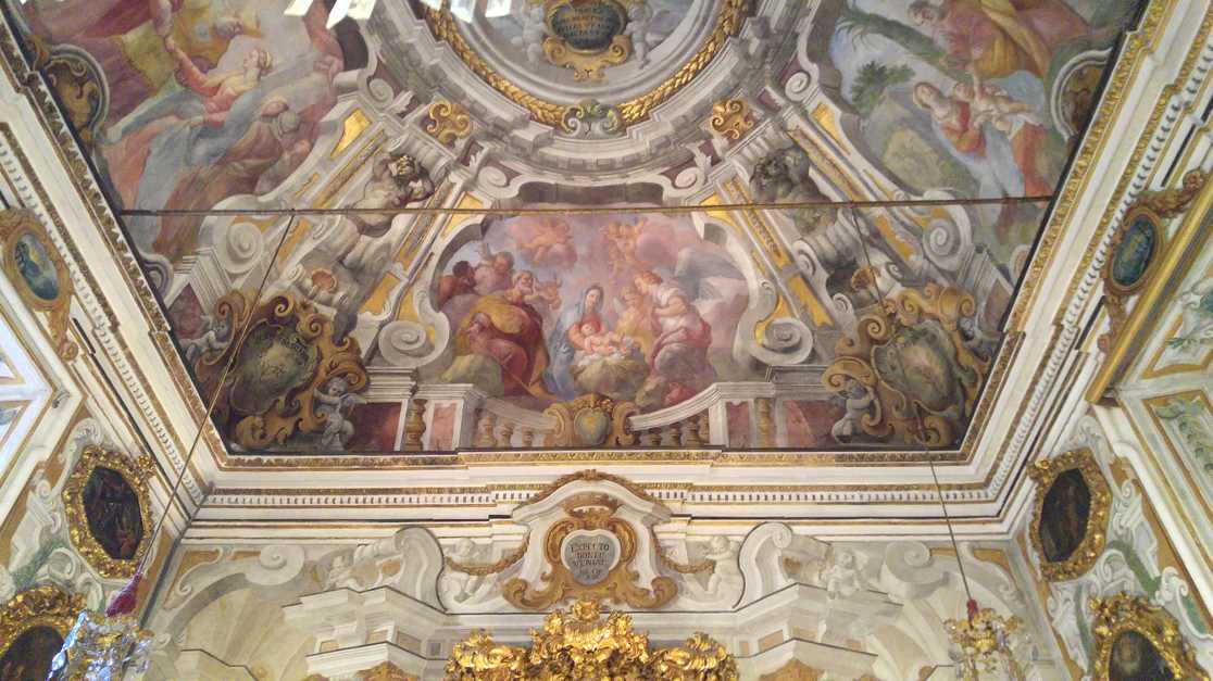 Oratorio delle Dame - fresco natividad en la bóveda