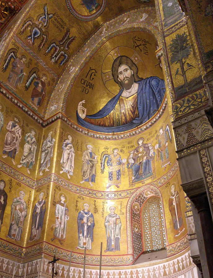 Catedral de Monreale - Cristo Pantocrátor visto desde transepto sur