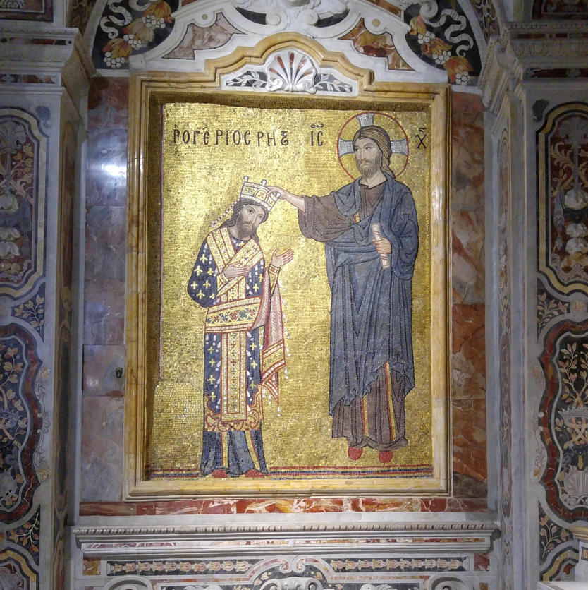 Ruggero II coronado por Jesús
