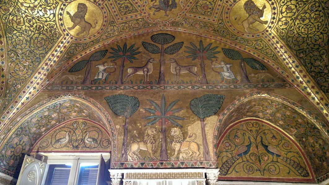 Palacio de los Normandos - Mosaicos en la Sala de Ruggero
