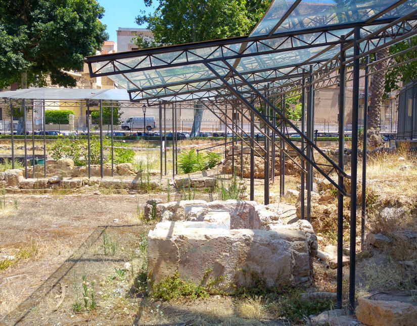 Villa Bonanno - restos fuente peristilo